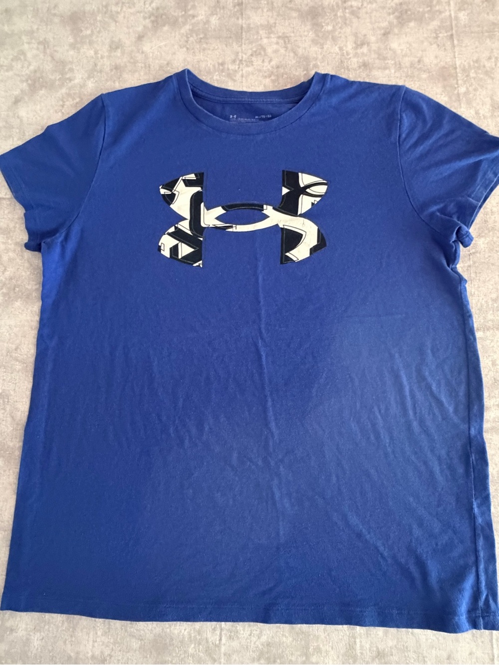 Under Armour Royal Blue Short Sleeve Tee with Patterned Logo